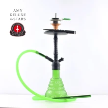 Кальян Amy Deluxe 4 Stars модель 460 Зеленый кольца полный комплект. Высота 50 см