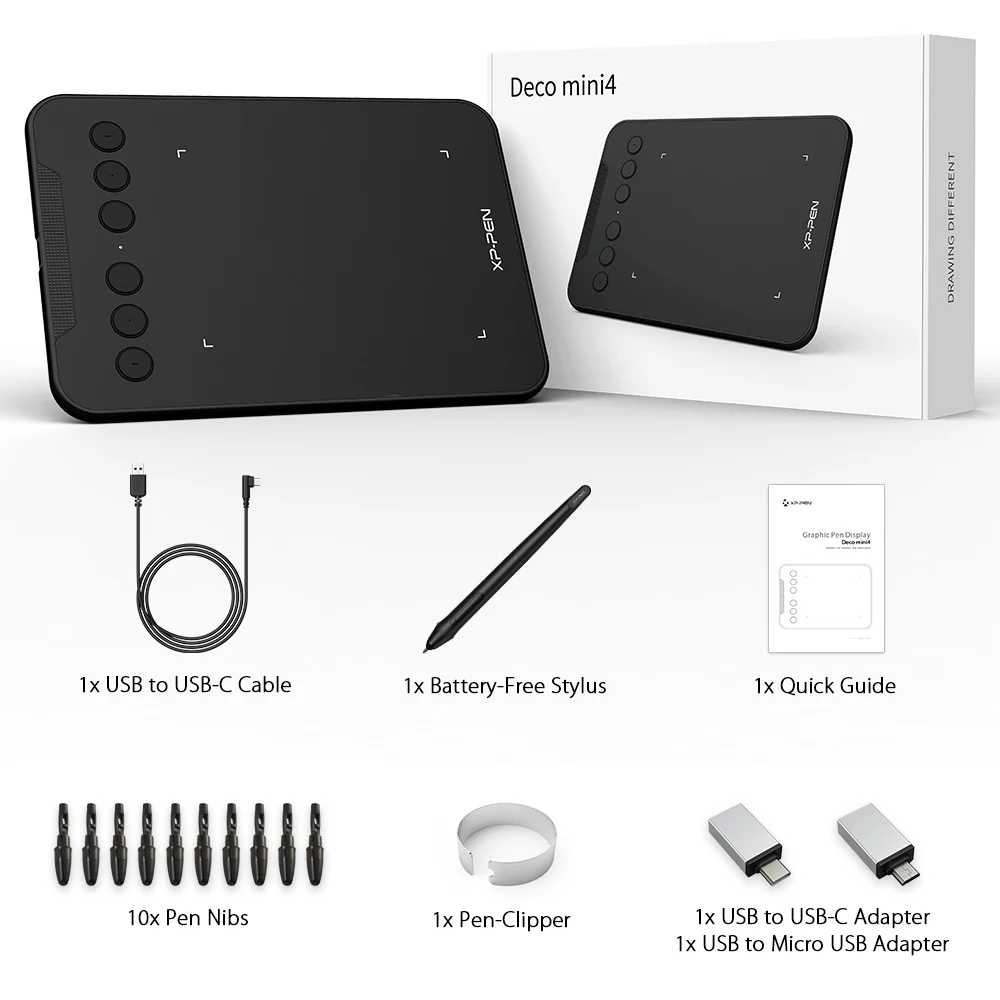 XP PEN Deco mini4 цифровой графический планшет USB 8192 уровней Android Mac Windows Signature Online