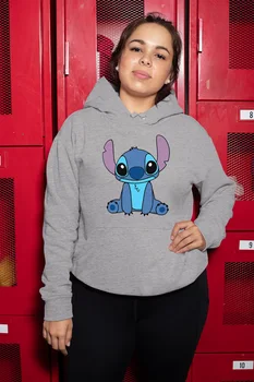 

Angemiel Wear Stich Gray Women 'S Hooded Sweatshirt