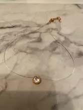 Gargantilla Simple para mujer, cadena Invisible, hilo de pescar transparente, gargantilla de diamantes de imitación de cristal, colgante en línea para el cuello