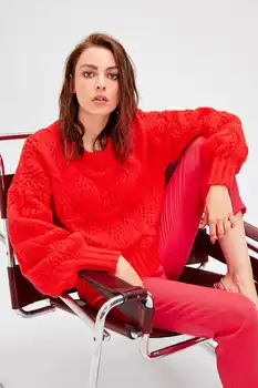 

Trendyol WOMEN-Orange Balloon Sleeve Knitwear Sweater TWOAW20ZA0007