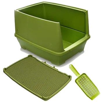 

Relax Semi Closed Cat Toilet Set-Apple Green Tek Product