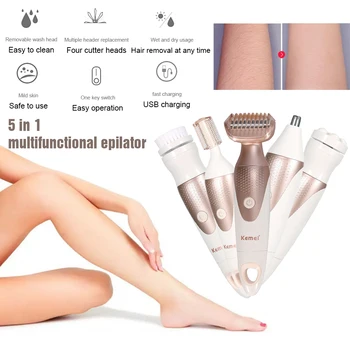 

Female 5 in 1 set Electric Nose Hair Trimmer Ear Face Clean Trimmer Razor Removal Shaving Nose Face Care kit