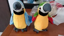 Peluche de loro parlante eléctrico para niños, juguete de peluche de pájaro parlante con alas que se repiten, regalo para niños
