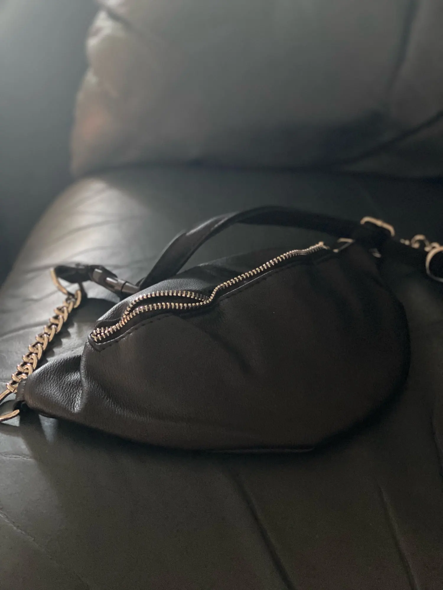 Sac Ceinture Cuir Femme Noir ASHLEY