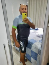 STRAVA-Conjunto de Ropa de Ciclismo transpirable, conjunto deportivo de manga corta para montar en bicicleta, novedad de 2020