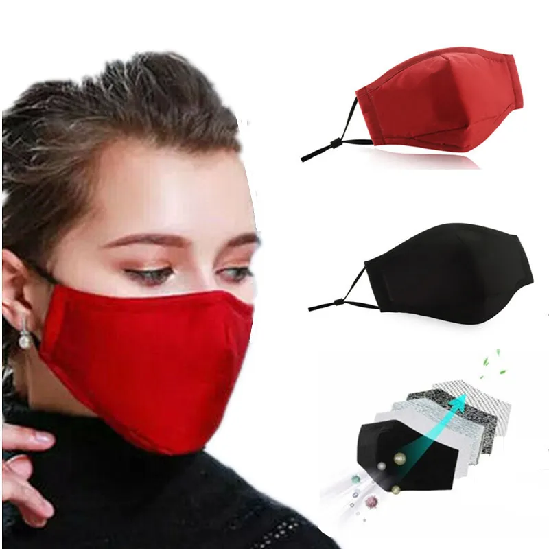 

Cotton Black Mask Mouth Face Mask Reusable Mouth Face Mask Cover Respirator Anti-Dust PM2.5 Anti Fog Mask Filter