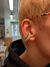 Gran oferta de puños de oreja Clip en pendientes para las mujeres sin Piercing de perlas de cristal cartílago Earcuffs boda auriculares joya Clip