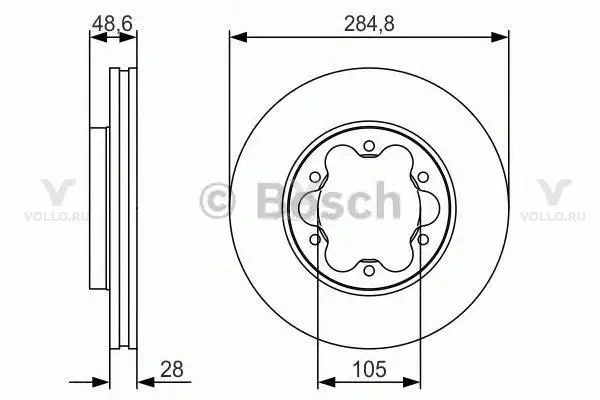 0986479r27 bosch тормозной диск передний