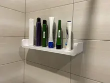Shelf Bathroom Storage-Rack Shampoo Seasoning Self-Adhesive Kitchen White Wall-Mounted