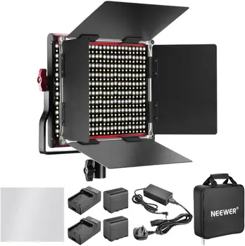 

Neewer Dimmable Bi-color 660 LED Video Light with Rechargeable 6600mAh Battery and Charger Lighting Kit:CRI 96+ with U Bracket