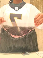 Yomagic-pelucas con onda de encaje frontal para mujer, cabello sintético de Color negro, sin pegamento, con línea de pelo Natural