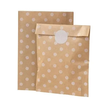 

Pack 10 polka dot Kraft paper bags