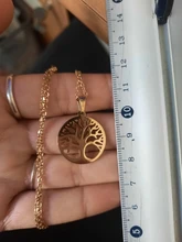 DOTIFI-collar de acero inoxidable con forma de árbol de la vida, collares colgantes redondos, joyería elegante, 316L