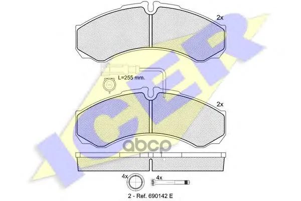 141848_колодки Дисковые Задние! Nissan Cabstar 45.13/45.15 06 Icer 141848 Icer арт. 141848