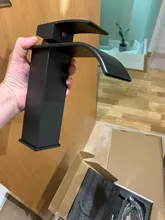 Sink-Faucet Washbasin-Tap Cold-Water-Mixer Brass Bathroom Black Deck Mounted Hot