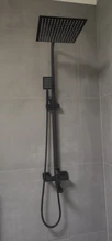 Uythner-Grifo de ducha efecto lluvia para pared, mezclador de agua para bañera, negro mate