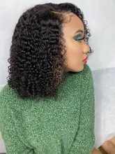 Cynosure-pelucas de cabello humano con encaje frontal para mujeres negras, Remy, rizado, brasileño, prearrancado, cierre de encaje, 13x4/13x6