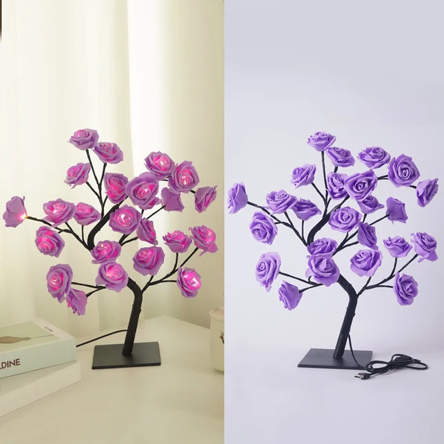 1486-b48fec.jpg Lampe LED en forme de Rose avec port USB, luminaire décoratif d'intérieur
