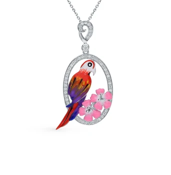 

Silver Pendant with cubic zirconia and enamel sunlight sample 925