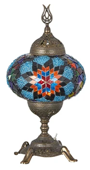 

Battery Operated Turkish Moroccan Mosaic Colorful Table Bedside Lamp