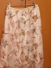 Pleated-Skirt Mesh Sequins High-Waist Womens Elegant Embroidery Two-Layer Dragonfly