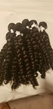 Funmi-pelucas de cabello sintético para mujeres negras, pelo rizado con mechones, Color negro SOKU, 4 mechones