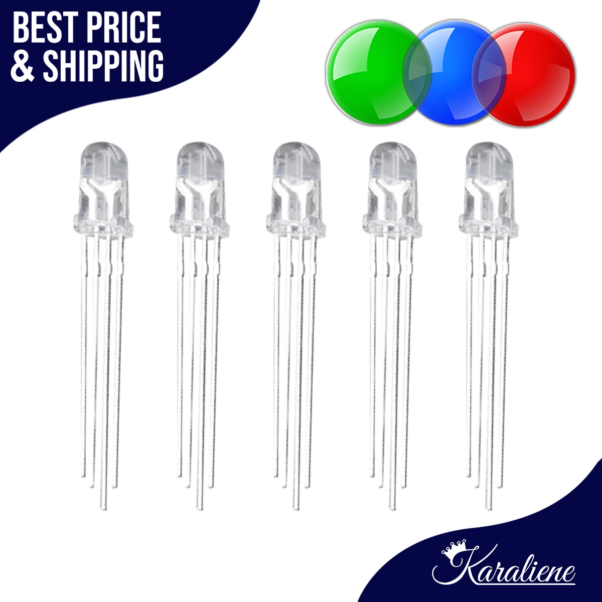 

10pcs/LOT F5 5mm Multicolor RED GREEN BLUE RGB 3Pin (DOUBLE COLOR) 4Pin (THREE COLOR) LED light emitting diode