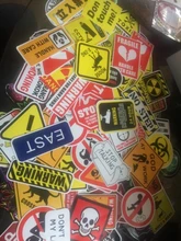 Pegatinas de advertencia para coche y motocicleta, pegatinas impermeables con recordatorios, para portátil, equipaje y Snowboard, 50 Uds.