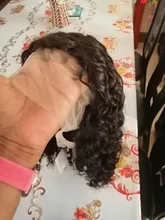 Peluca de cabello humano rizado de 13x4 para mujer, Frontal de encaje postizo, pelo negro brasileño predespuntado con Baay, Remy 150%