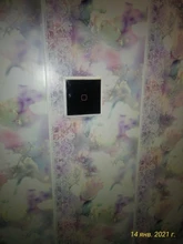 Minitiger-Panel de cristal de lujo, Interruptor táctil de pared estándar europeo, 1 entrada, 1 vía