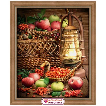 

Аж-1706 painting with rhinestones 'натюрморт with ryabino'40 * 50 cm