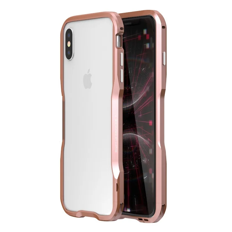 Розовый Роскошный Металлический Чехол-бампер для iPhone11 Pro, чехол с алюминиевой рамкой, жесткий защитный чехол для iPhone XS Max XR 7 8 Plus, чехол-бампер - Цвет: Розовый