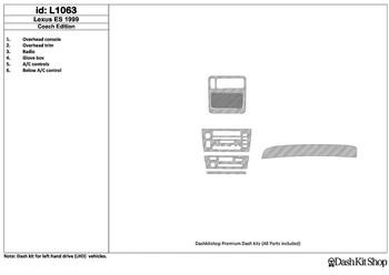 

Interior trim for Lexus ES 1999-1999. Set L1063.