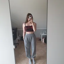 Las mujeres Casual cintura elástica Pantalones deportivos pantalones de Color sólido Pantalones de deporte holgados tobillo longitud Pantalones negro blanco gris