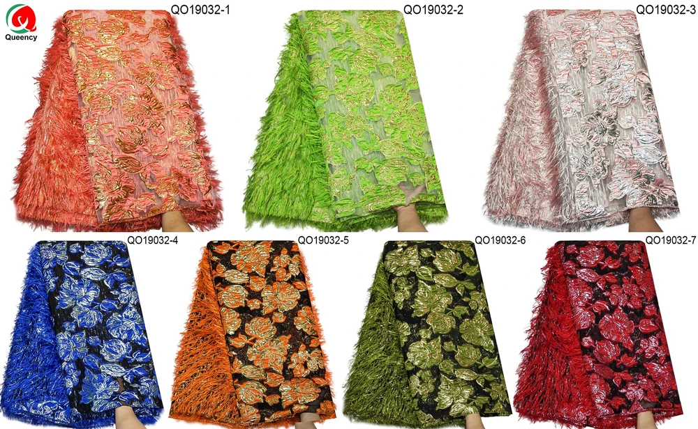 QO19032 DHL-Лидер продаж Jarcqua органза материал парча Нигерия перо органза кружева с серебряным дизайном для вечерние и танцевальные