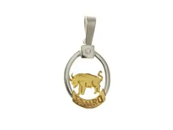 

Pendant signs of zodiacohoroscopo Taurus Gold two color.