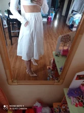 Surmiitro-falda de algodón 100% para mujer, falda de cintura alta, a la moda, con bolsillo coreano, corte en A, color blanco y negro, para verano, 2021