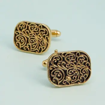 

Cufflinks jewelry gold with black pattern (51806)