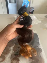 Lace Closure Bundles Weaves-Extension Remy-Hair Body-Wave Spark Ombre 100%Human-Hair
