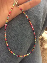 Collares de Cuentas pequeñas de estilo bohemio para mujer, Gargantilla corta Bohemia, colgante, collar, joyería de cuello fresca, 14 colores