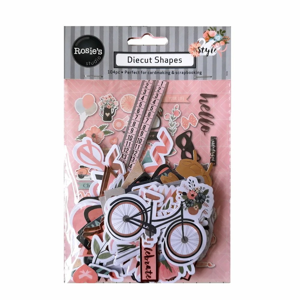 Paper Embellishments Die-Cuts Scrapbooking Journal Craft Printed Ephemera 104pcs Foil-Design