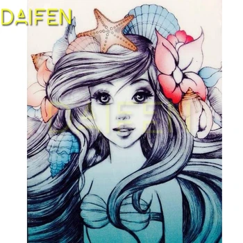 

5D DIY Diamond painting Cross stitch Full Square Diamond mosaic Girl conch shell Full Round Diamond embroidery Starfish flower