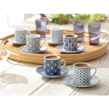 

English Home Solita Porcelain 6'Lı Coffee Fıncan Team 80 Ml Blue