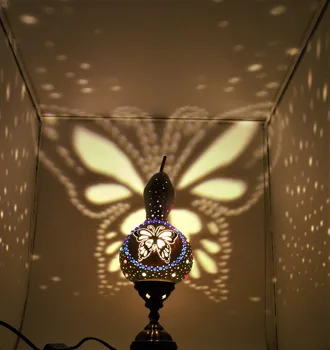 

Butterfly effect Lampshad Night Lamp High Quality Material Gourd table Handmade cover desk lights for bedroom study homereading