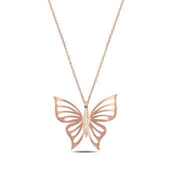 

Silver 925 Sterling Zircon Butterfly Necklace