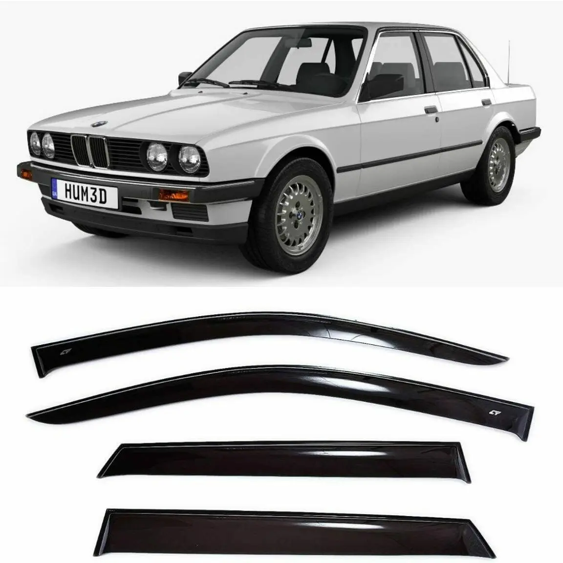 Wind Visor Deflectors Cobra Tuning B21782- Car Ventvisor Door Side - Window Air Guard for Protection Against Snow Sun and Rain Compatible with BMW 3