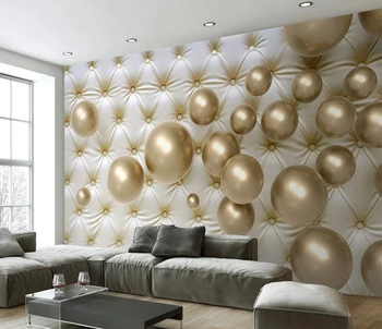 

3D modern photo wallpaper. Gold balls. Any size. Fast shipping to Russia.