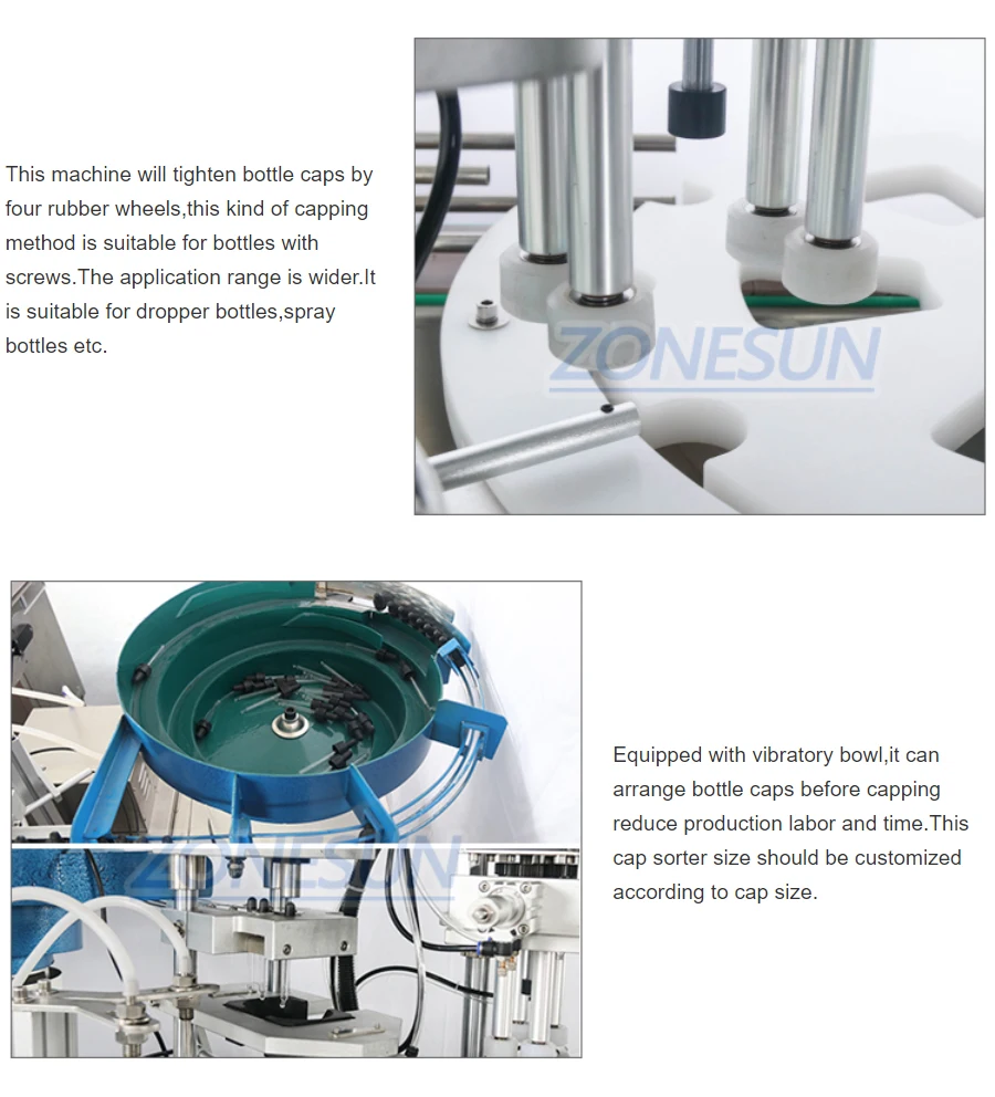 ZONESUN ZS-FAL180A8 Full Automatic Magnetic Pump Liquid Filling Capping and Labeling Machine