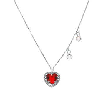 

Silver necklace with cubic zirconia and pearls cultured sunlight sample 925